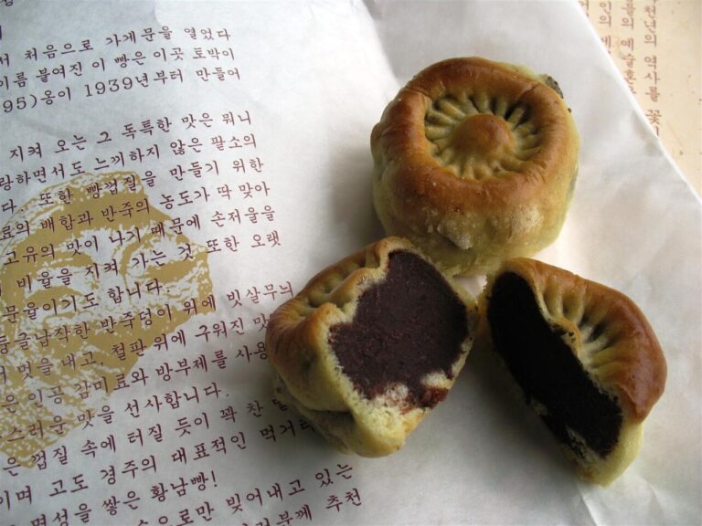 Round Hwangnam bread pastries from Gyeongju, filled with sweet red-bean paste